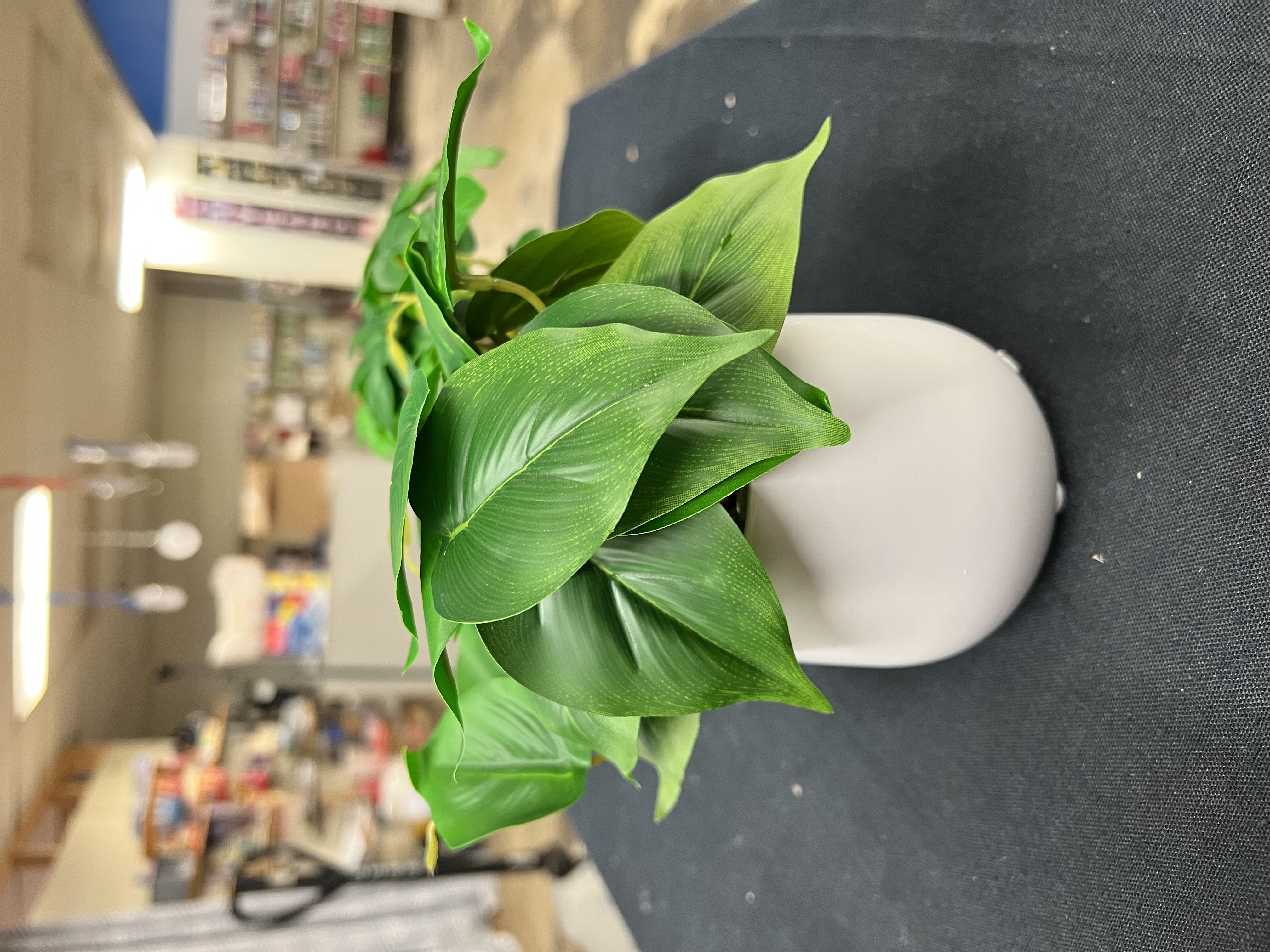 Fake Plants Set of 2 Artificial Plants Faux Pothos with White Ceramic Pots Fake Potted Plants Artificial Decor for Home Bathroom Shelf Desk Indoor